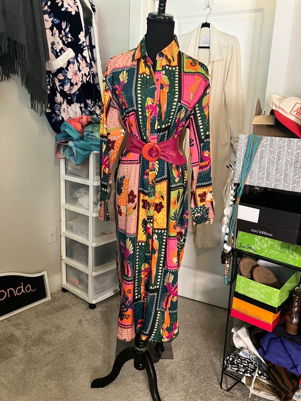 Live 4 Truth Vibrant Patchwork Maxi Dress in Green, Pink & Orange